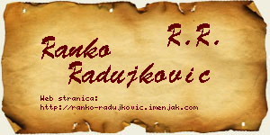 Ranko Radujković vizit kartica